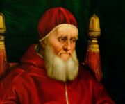 Raffaello Santi – Portrait of Pope Julius II (1443-1513) c1512 – (MeisterDrucke-68694)